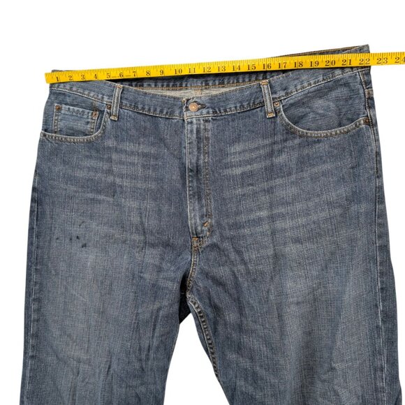 Levis 550 Relaxed Fit Jeans Mens Blue Dark Wash Cotton Denim Size 46x32 - Picture 8 of 12